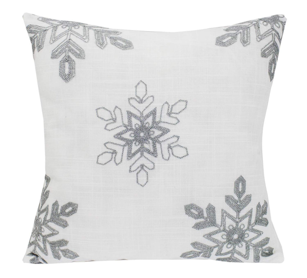 Fennco Styles Holiday Nivalis Collection Snowflake Design Christmas Decorative Throw Pillow - 3 Colors