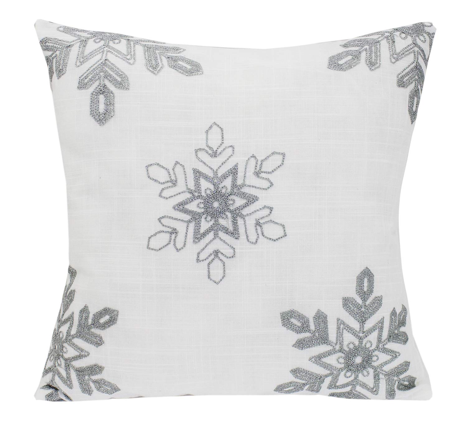 Fennco Styles Holiday Nivalis Collection Snowflake Design Christmas Decorative Throw Pillow - 3 Colors