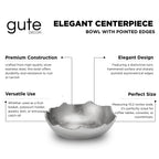 Decorative Silver Moon Decorative Metal Torn Hammered Asymmetrical Centerpiece Bowl