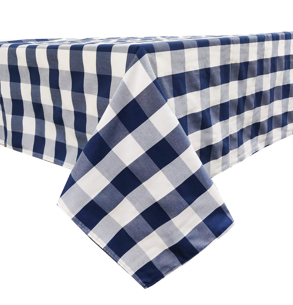 Fennco Styles Buffalo Check Design Tablecloth 54" W x 54" L - Handmade in USA - Plaid Rustic Table Cover for Everyday Use, Banquet, Holiday, Family Gathering and Special Occasion