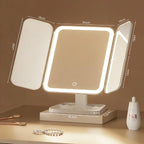 Great Gift! KEIMI Portable LED Light Makeup Mirror, Adjustable Touch Lighting, 2X/3X/5X Magnification Foldable Vanity Mirror