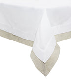 Fennco Styles Contemporary Double-Layer Design Linen Blend Table Linens – Natural Table Linens for Wedding, Celebration, Special Events and Home Décor