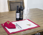 Fennco Styles Embroidered Holly Christmas Tree Double-Layer Holiday Tablecloth