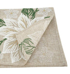 Fennco Styles Floral Embroidery Table Runner 16 x 70 Inch Rectangular – Natural Table Cover for Home Décor, Dining Table, Banquets, Easter, Holidays and Special Occasions