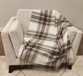 Fennco Styles Classic Plaid Pattern Fringe Throw Blanket 50" W x 60" L - Rustic Cozy Blanket for Home, Couch, Bedroom, Living Room, Office, and Holiday Décor