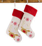Fennco Styles Holiday Christmas Patterned Linen Hanging Stocking