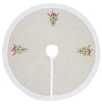 Fennco Styles Embroidered Holly Christmas Tree Holiday Decorative Tree Skirt