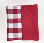Fennco Styles Buffalo Check Double Layers Reversible Placemats 14" W x 20" L, Set of 4 - Handmade in USA - Plaid Table Mats for Everyday Use, Banquet, Holiday, Family Gathering, Special Occasion