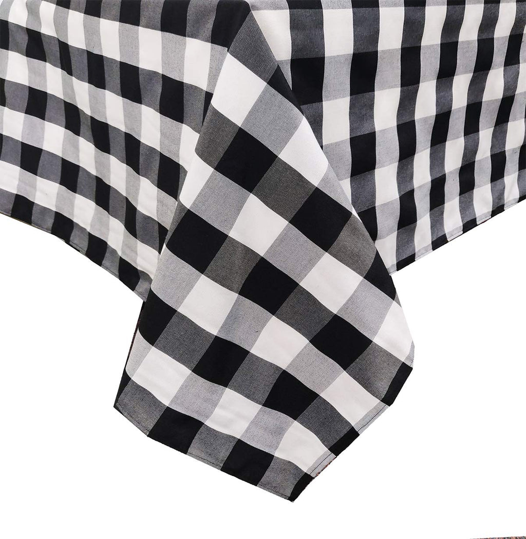 Fennco Styles Buffalo Check Design Tablecloth 54" W x 54" L - Handmade in USA - Plaid Rustic Table Cover for Everyday Use, Banquet, Holiday, Family Gathering and Special Occasion