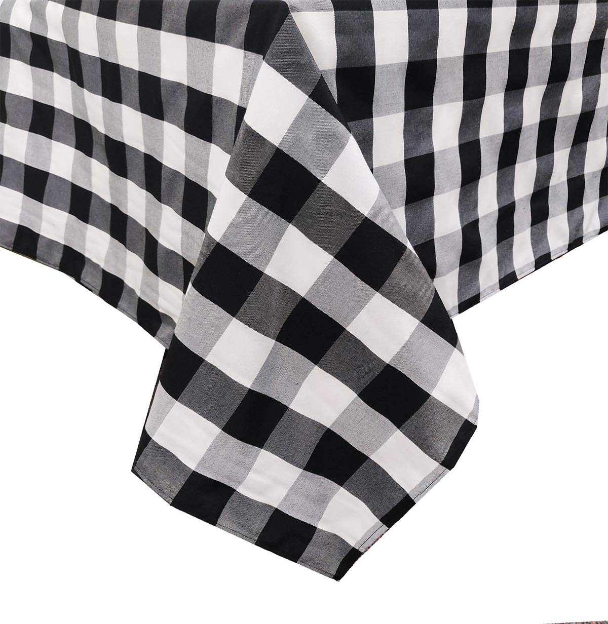 Fennco Styles Buffalo Check Design Tablecloth 54" W x 54" L - Handmade in USA - Plaid Rustic Table Cover for Everyday Use, Banquet, Holiday, Family Gathering and Special Occasion