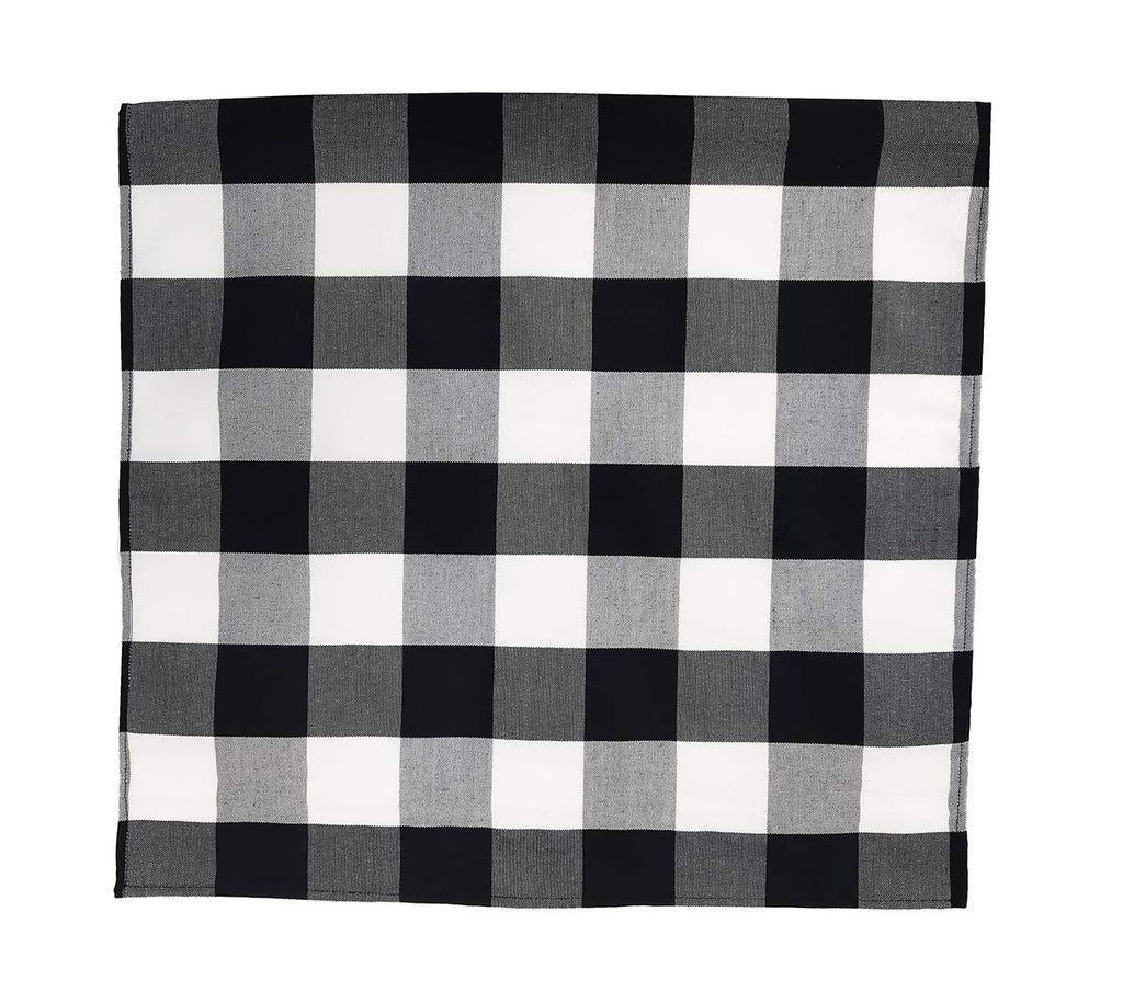 Fennco Styles Buffalo Check Design Cloth Napkins 18" W x 18" L, Set of 4 - Handmade in USA - Plaid Rustic Dinner Napkins for Everyday Use, Banquet, Holiday, Family Gathering and Special Occasion
