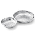 2 Cluster Decorative Bowls Bright Silver Snack Tray Bowl Chip