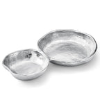 2 Cluster Decorative Bowls Bright Silver Snack Tray Bowl Chip