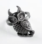 Fennco Styles Perched Owl Metal Napkin Rings, Set of 4 - Animal Napkin Holders for Home Décor, Dining Table, Banquets, Family Gathering and Special Occasions