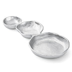 3 Cluster Decorative Bowls Bright Silver Snack Tray Bowl Chip