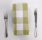 Fennco Styles Buffalo Check Design Cloth Napkins 18" W x 18" L, Set of 4 - Handmade in USA - Plaid Rustic Dinner Napkins for Everyday Use, Banquet, Holiday, Family Gathering and Special Occasion