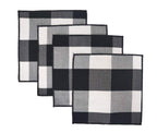 Fennco Styles Buffalo Check Double Layers Reversible Coasters 6"W x 6"L, Set of 4 - Handmade in USA - Plaid Cocktail Napkins for Everyday Use and Special Occasion
