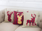 Fennco Styles Holiday Tartan Plaid Deer Christmas Decorative Throw Pillow Cover