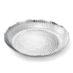 Silver Hammered Decorative Bowl Elegant Aluminum Centerpiece