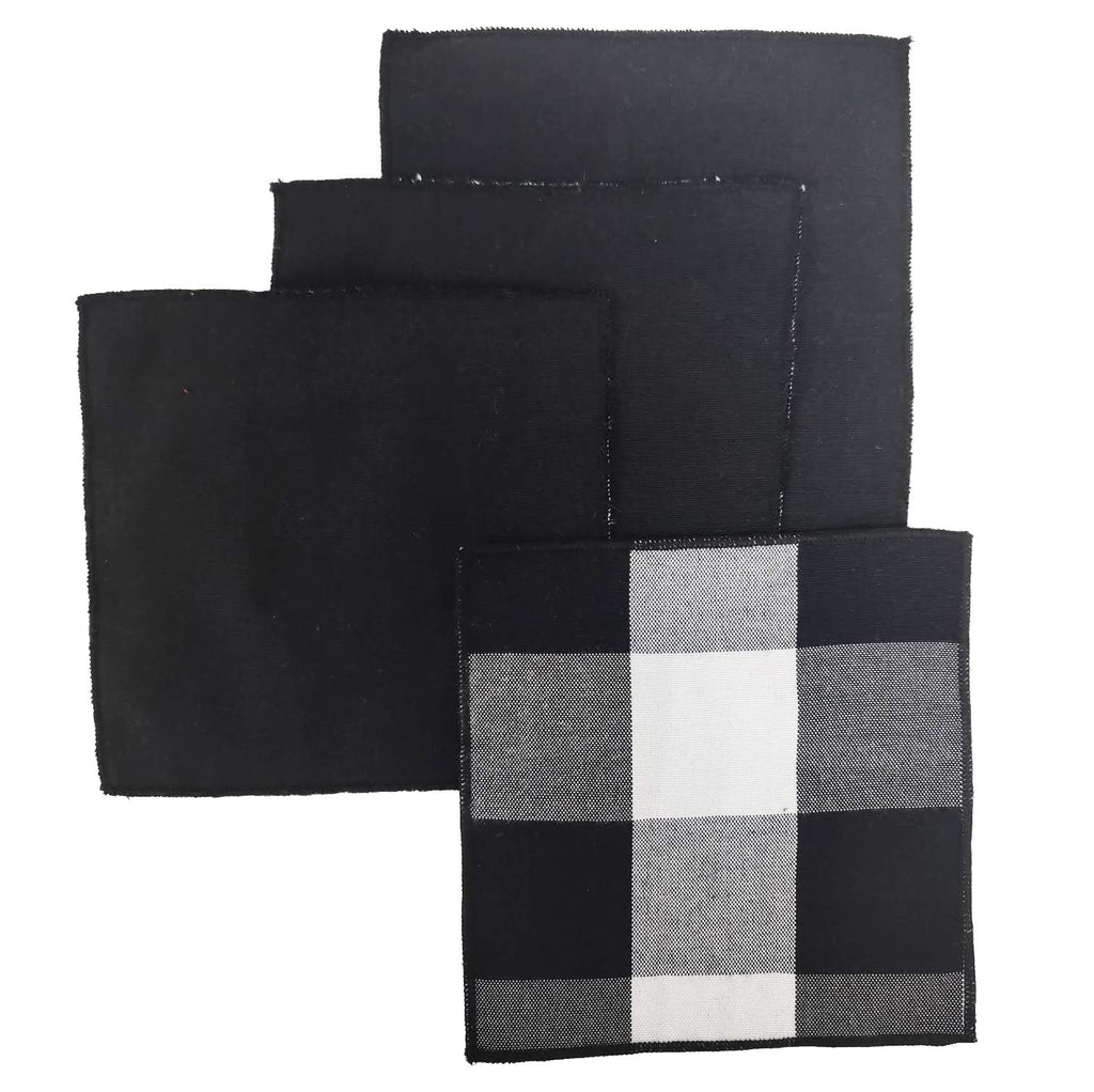 Fennco Styles Buffalo Check Double Layers Reversible Coasters 6"W x 6"L, Set of 4 - Handmade in USA - Plaid Cocktail Napkins for Everyday Use and Special Occasion