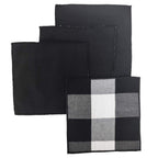Fennco Styles Buffalo Check Double Layers Reversible Coasters 6"W x 6"L, Set of 4 - Handmade in USA - Plaid Cocktail Napkins for Everyday Use and Special Occasion