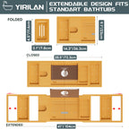 Premium Natural Bamboo, Expandable Bathtub Tray Caddy - Unique House Warming Gifts