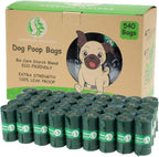 540 Count Dog Poop Bags Extra Thick Leak Proof Waste Bags Refill Rolls
