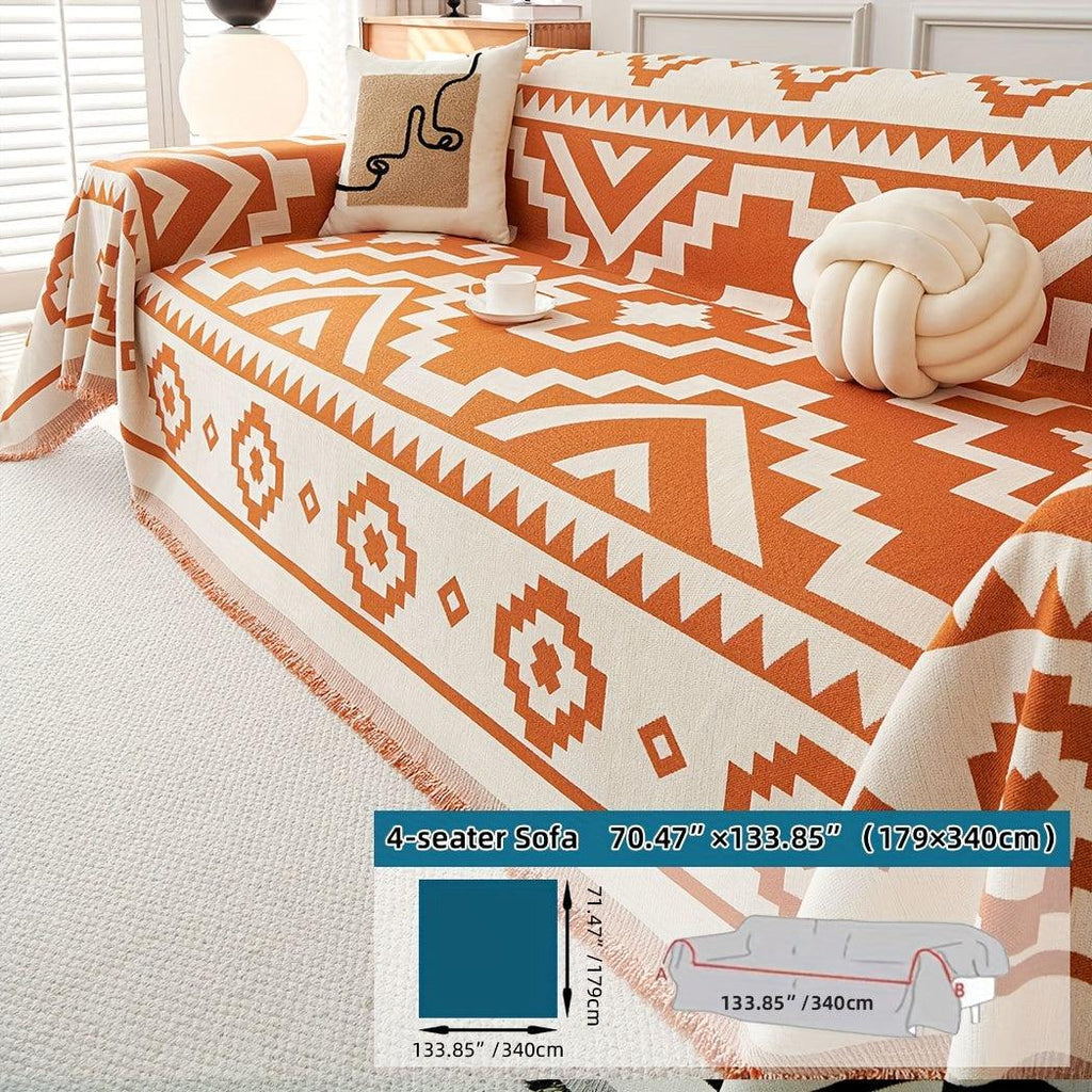 Boho-Chic All-Season Sofa Cover |Various Colors Pet Proof Couch Cover