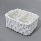 3-Piece Handmade Straw-Woven Paper-Rope Storage Baskets (Bath, Home, & Office Use)
