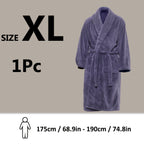 Unisex Extra Warm Coral Fleece Bathrobe Mens and Women Adult Robes for Your Bathroom Bath Towel Bedroom Shawl Collar Robes, Valentines gift for lovers
