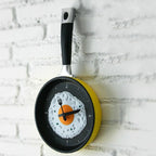 Funny Boiled Egg In a Pan Wall or Countertop clock