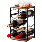 SUOERNUO Wood Countertop Wine Rack No Assembly Needed 6-Bottle Capacity