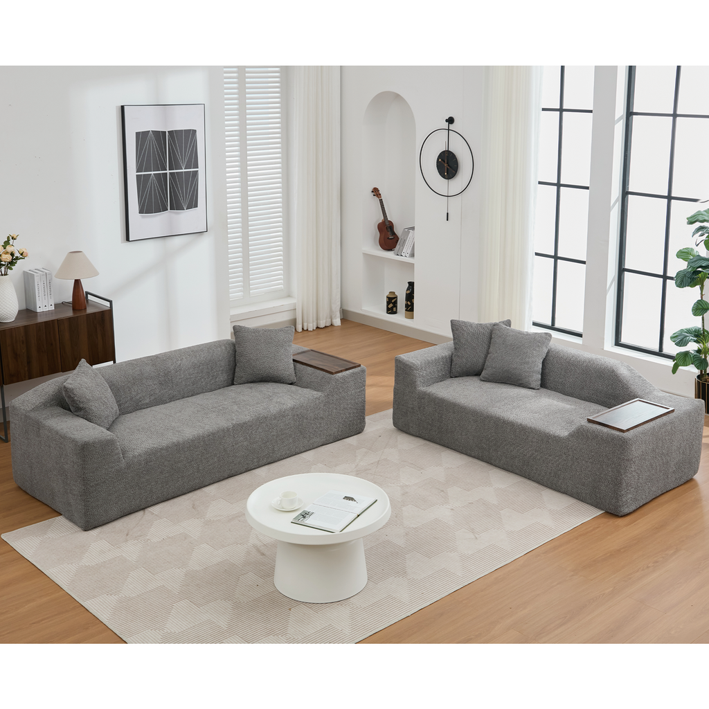 2 Pc Boucle Cloud Sofa Set, Affordable & Modern