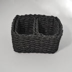 3-Piece Handmade Straw-Woven Paper-Rope Storage Baskets (Bath, Home, & Office Use)