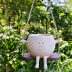 Swinging Happy Face Succulent Planter
