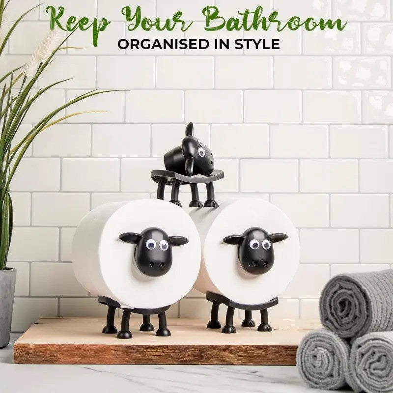 Cute sheep shaped toilet paper holder suitable for fashionable home decoration tissue storage bathroom accessories decoration rack