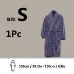 Unisex Extra Warm Coral Fleece Bathrobe Mens and Women Adult Robes for Your Bathroom Bath Towel Bedroom Shawl Collar Robes, Valentines gift for lovers