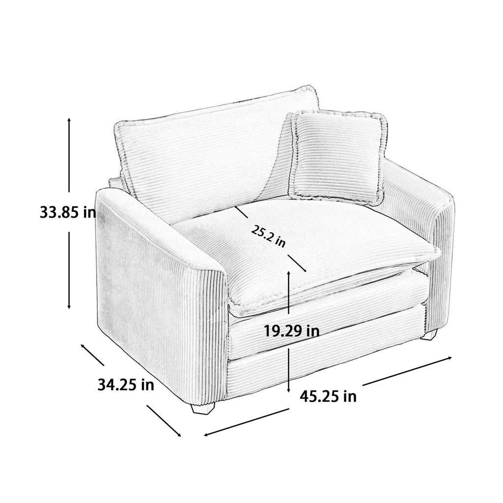 Luxe & Sophisticated Deep Seated Pair of Single Chairs