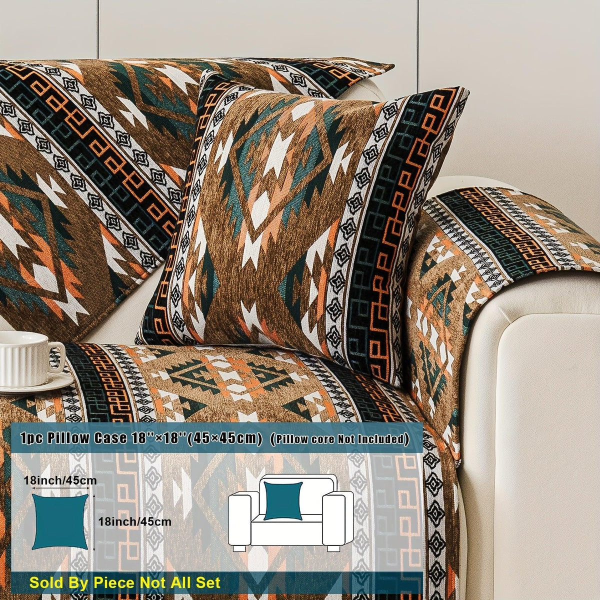 Boho Winter Couch Cover - Chic Snow Chenille Pet Protector