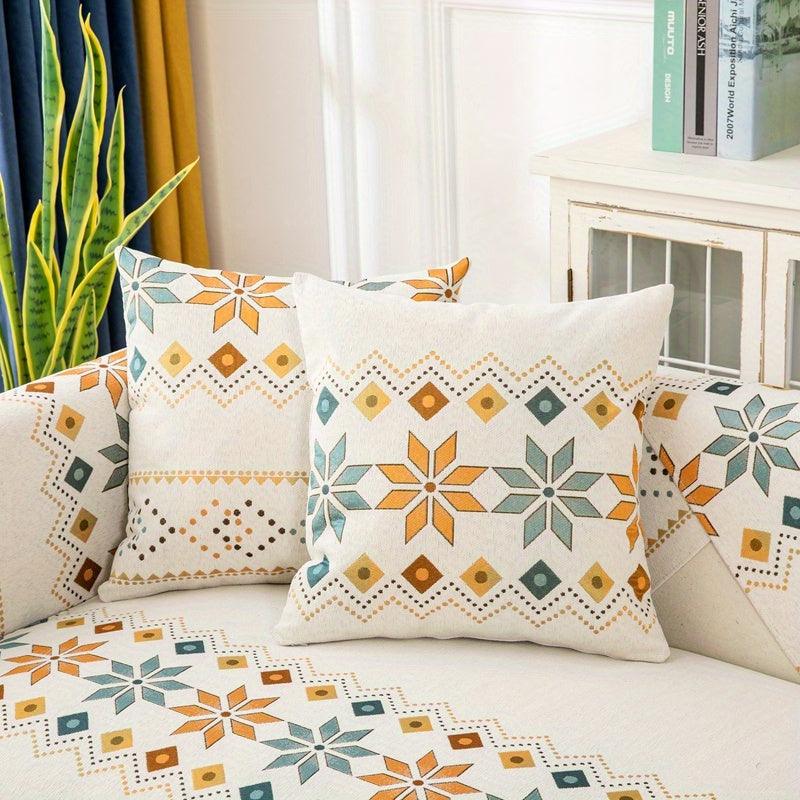 Geometric Bohemian Chenille Slipcovers Pet/Kid Friendly Washable