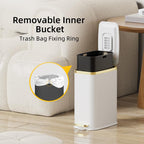 1.6 Gal Slim Bathroom Trash Can with Slow-Closed Lid, Step Pedal, 6L Stainless Steel Garbage Can with Removable Inner Bucket, Built-In Odor Filter, Small Wastebasket for Bathroom, Toilet, Home Office, Bedroom