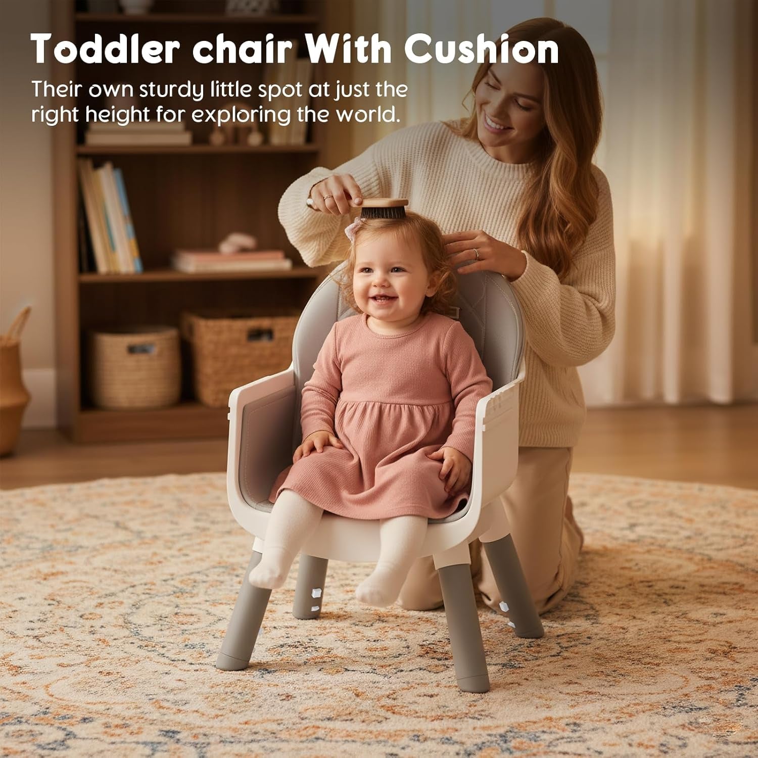 6 in 1 Baby High Chair, Convertible Highchair for Babies and Toddlers (Grey)