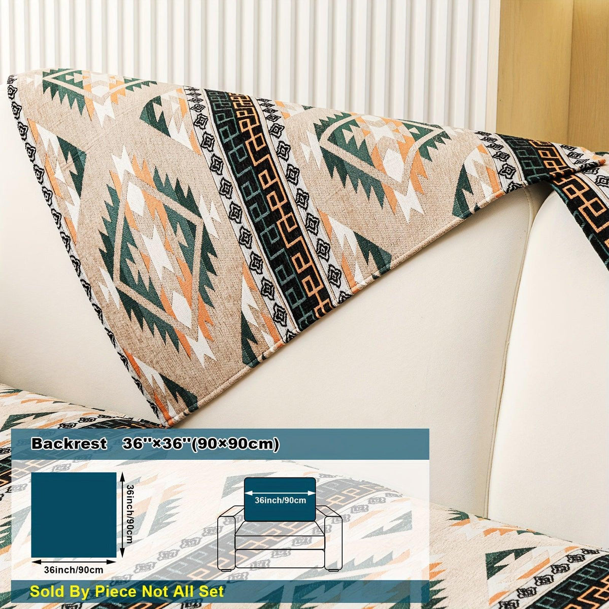 Boho Winter Couch Cover - Chic Snow Chenille Pet Protector