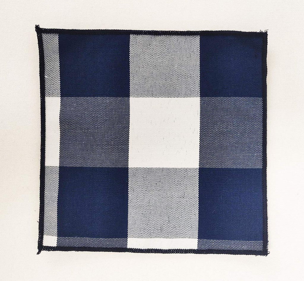 Fennco Styles Buffalo Check Double Layers Reversible Coasters 6"W x 6"L, Set of 4 - Handmade in USA - Plaid Cocktail Napkins for Everyday Use and Special Occasion