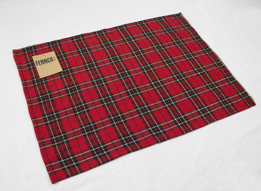 Fennco Styles Holiday Tartan Plaid Dazzle Christmas Decorative Table Runner - Red Table Cover for Winter Holidays, Home Decor, Family Gatherings