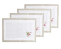 Fennco Styles Embroidered Holly Christmas Tree Double-Layer Holiday Tablecloth