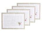 Fennco Styles Embroidered Holly Christmas Tree Double-Layer Holiday Tablecloth