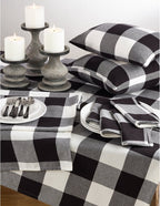 Fennco Styles Home Decor Buffalo Check Plaid Cotton Throw Pillow (Black, 13"x20" Pillow Case)