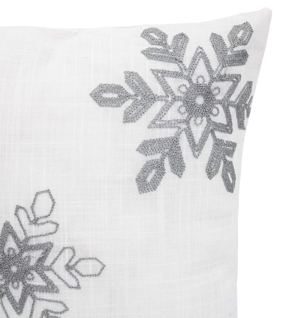 Fennco Styles Holiday Nivalis Collection Snowflake Design Christmas Decorative Throw Pillow - 3 Colors