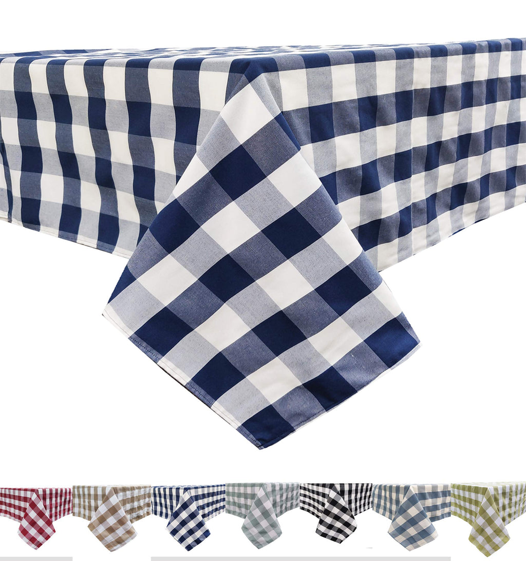 Fennco Styles Buffalo Check Design Tablecloth 54" W x 54" L - Handmade in USA - Plaid Rustic Table Cover for Everyday Use, Banquet, Holiday, Family Gathering and Special Occasion